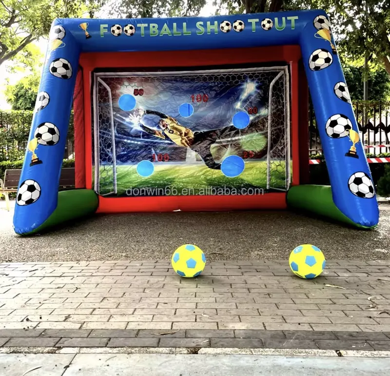 Tir au but géant gonflable installé